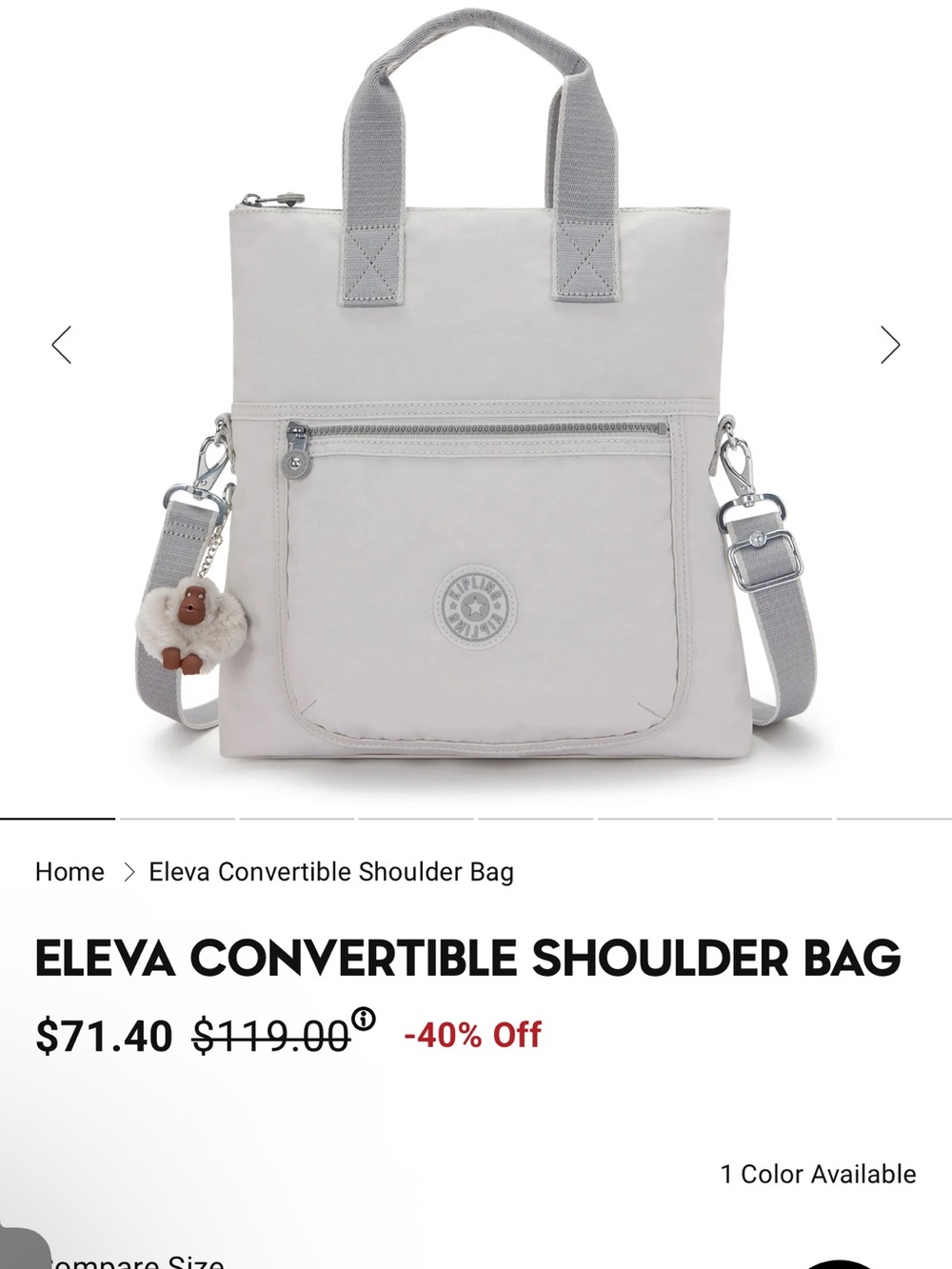 Kipling Eleva Convertible Shoulder Bag